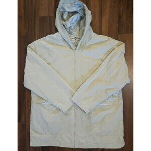 Tommy Bahama Off White Zip Up Pattern Lined Hooded Windbreaker Jacket Size Large